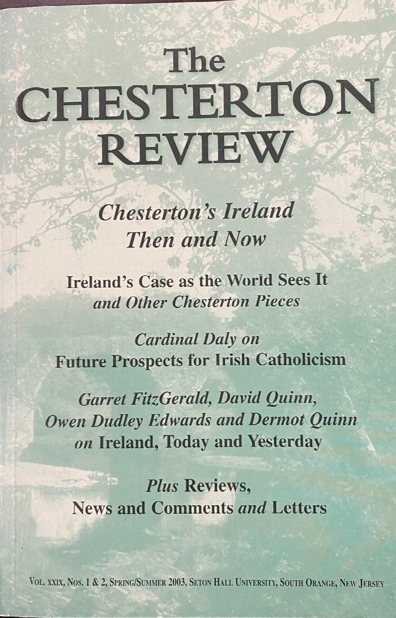 Image for The Chesterton Review (Vol. XXIX, Nos. 1 & 2, Spring/Summer 2003)