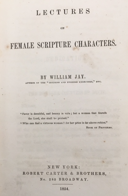Image for Lectures On Female Scripture Characters