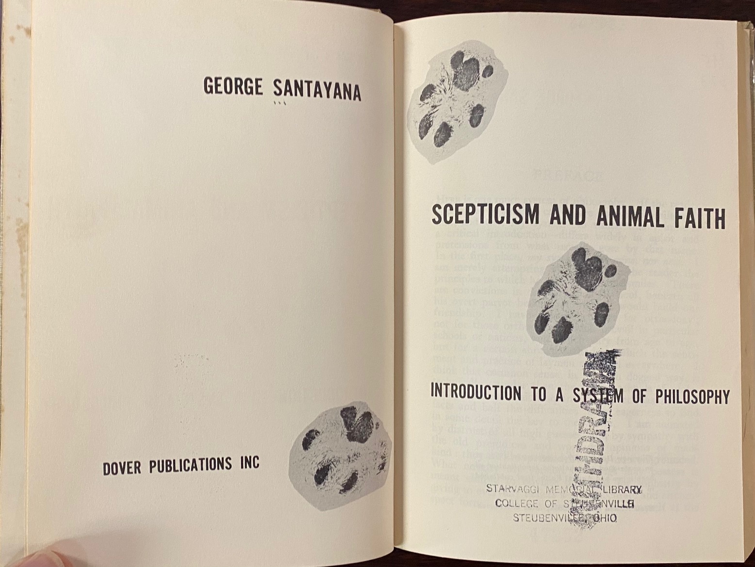 Scepticism and Animal Faith: Introduction to a System of Philosophy Scepticism and Animal Faith: Introduction to a System of Philosophy
